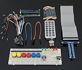 Prototyping Starter Kit für Raspberry Pi 3, 2, B+ - Bestehend aus T-Cobbler, Breadboard, Temperatursensor DS18B20, Infrarotempfänger + Fernbedienung, diversen Bauelementen und Jumperkabeln in Kunstoffbox