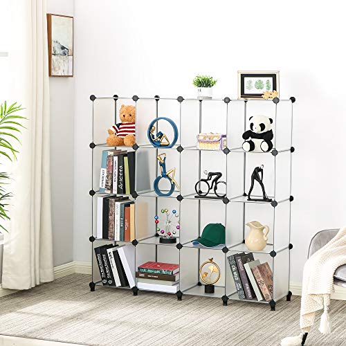 Anwbroad Cube Storage Organizer 16 Cubes Diy Closet Cabinet Bookshelf Kids Organizers And Storage For Bedroom Closet Organizer Cubby Shelving Plastic Bookcase Office Living Room White Ulcs016T #TOP1