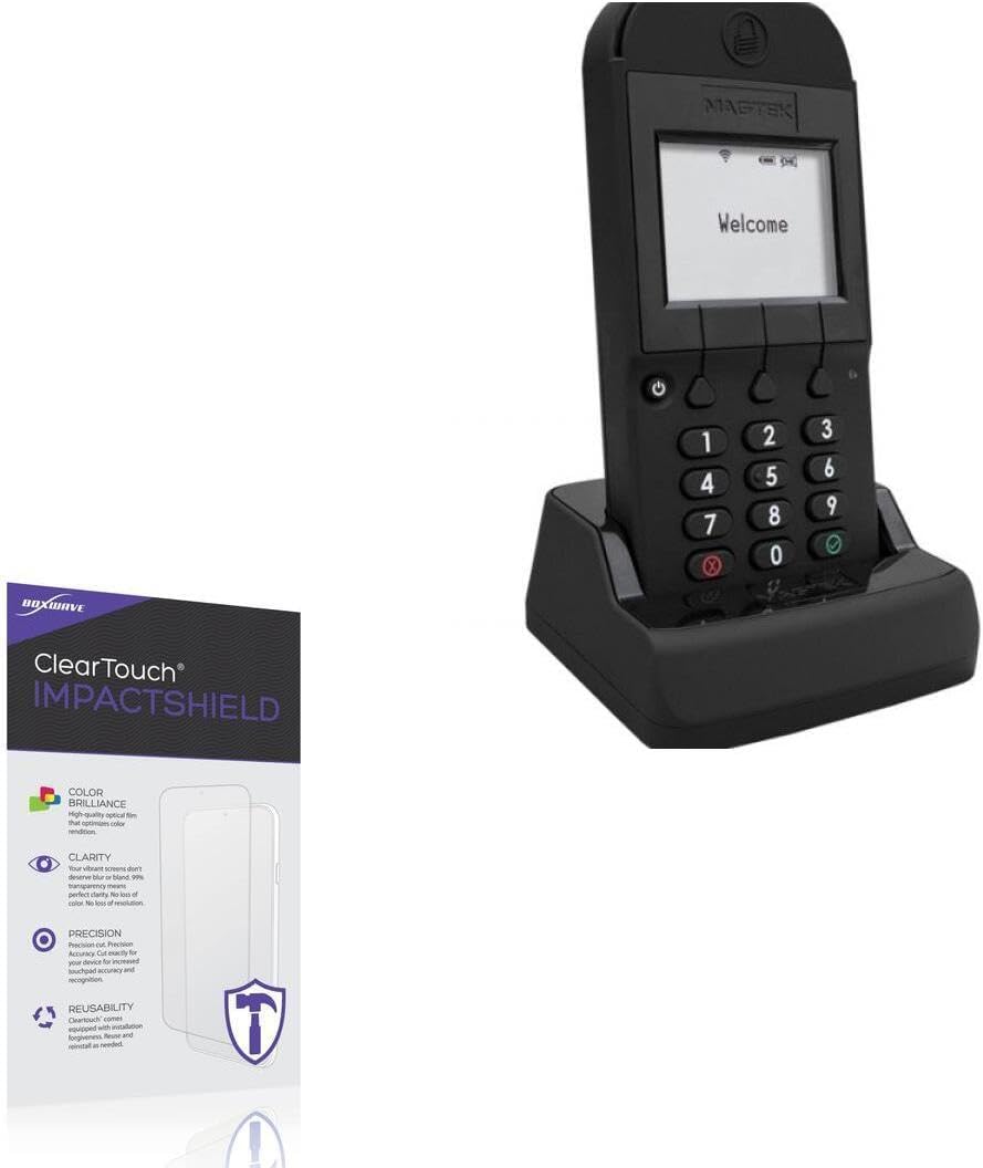 BoxWave Screen Protector Compatible with Magtek DynaPro Go - ClearTouch ImpactShield (2-Pack), Impenetrable Screen Protector Flexible Film