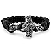 URBANTIMBER Paracord Armband Thor's Hammer mit Wikinger Symbol Ihwa - Silberfarben 21 cm