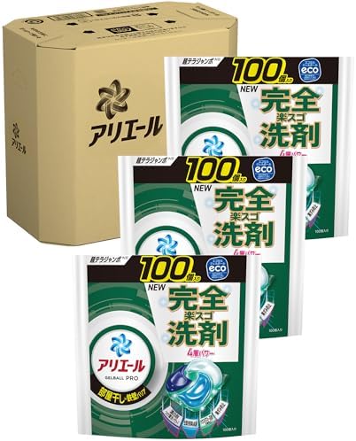 （17:00時点） アリエール 洗濯洗剤 ジェルボール プロ 部屋干し×鉄壁バリア 部屋干しでもさわやかな香り 詰め替え 100個ｘ3袋 [大容量] [ケース品]