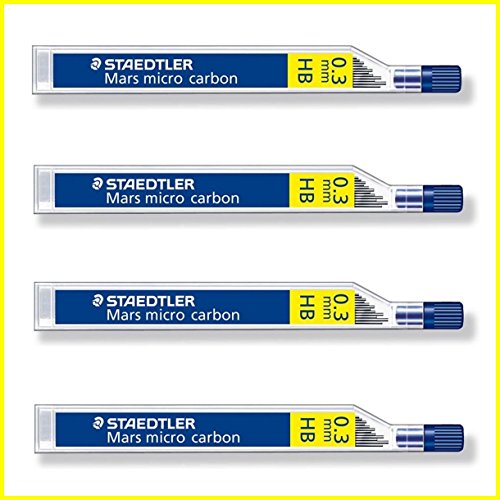 STAEDTLER Lot de 4 Etuis de 12 mines"Mars micro carbon" 0,3 mm HB Cover
