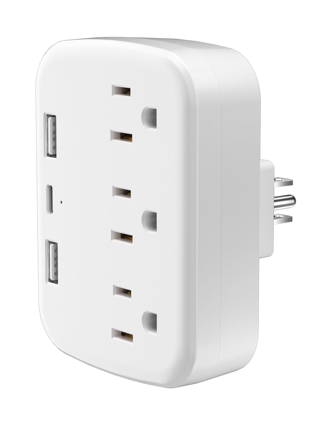 Citelect Multi Plug Outlet Extender, Surge Protector, Electrical Wall Splitter with 3 AC Outlets & 3 USB Ports (2 USB-A + 1 USB-C), Plug Adapter for Home/Office/Hotel/Travel, White(1 Pack)