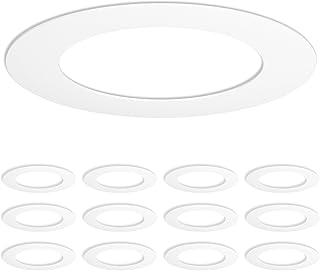 Amico 12 Pack Goof Rings for 6 Inch Recessed Lights, Can Light Trim Ring
