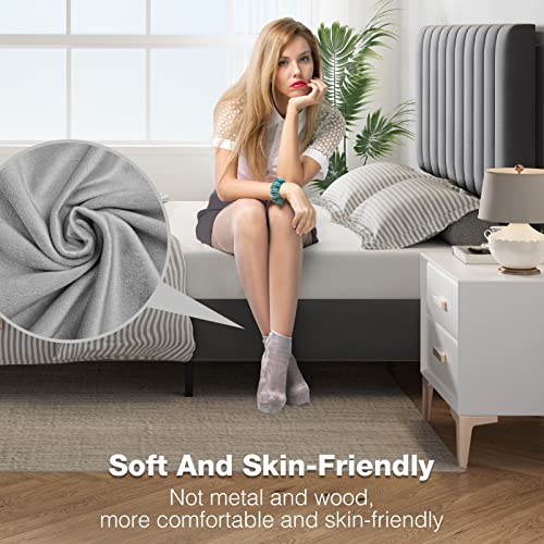 Idealhouse Full Bed Frame Modern Velvet Upholstered 11 Inch Bed Frame With Headboard No Box Spring Needed (Full) #TOP5