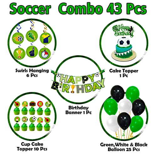 Party Propz Football Theme Birthday Decoration - 43Pcs Happy Birthday Decoration Items for Boy | Soccer Theme Birthday Decoration Items | Football Balloons for Decoration | Kids Birthday Decorations 2 51FimV9leoL
