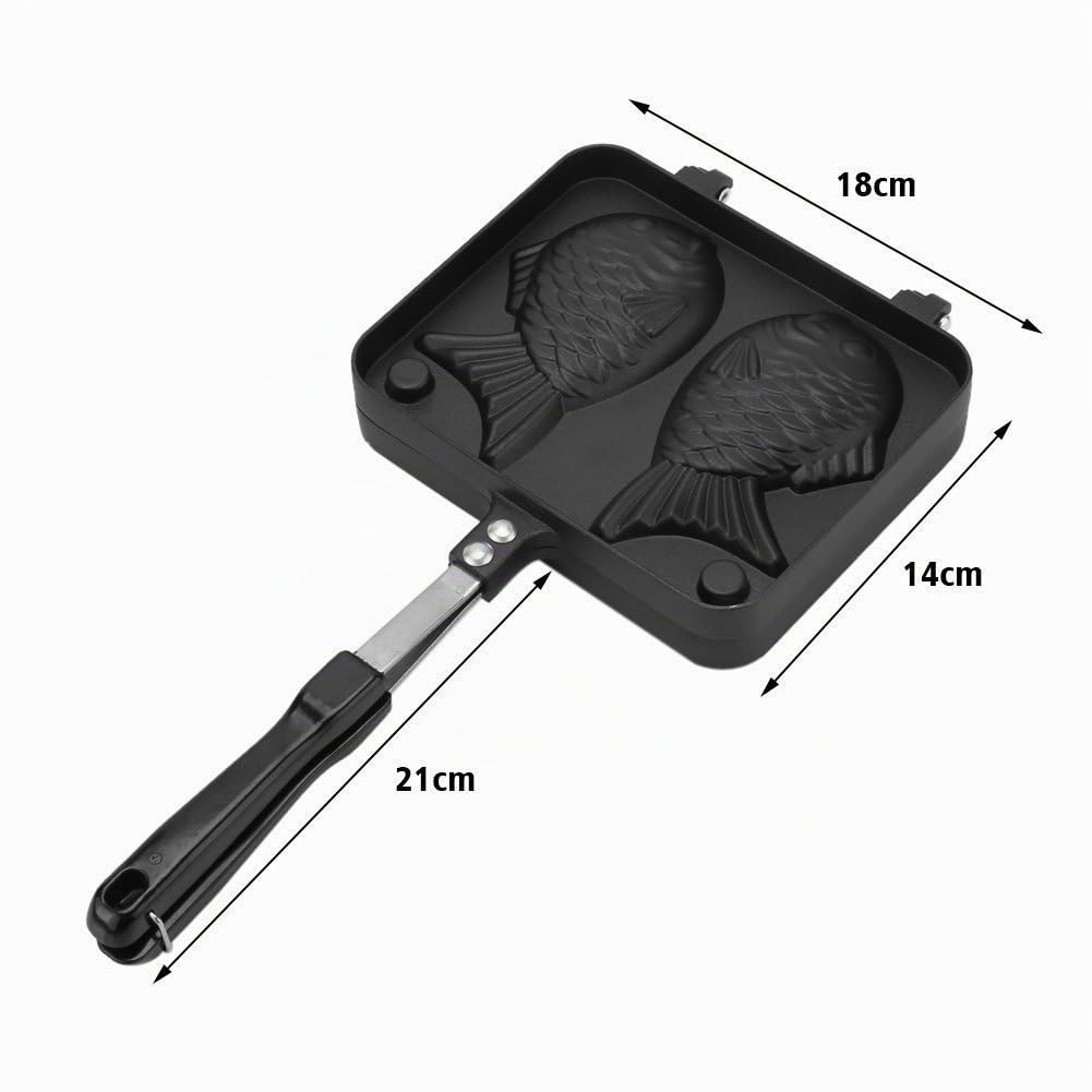 Yosoo Taiyaki en Forma de pez de Pastel de la máquina, No-Stick Bakeware Waffle Maker Pan molde de aleación de aluminio