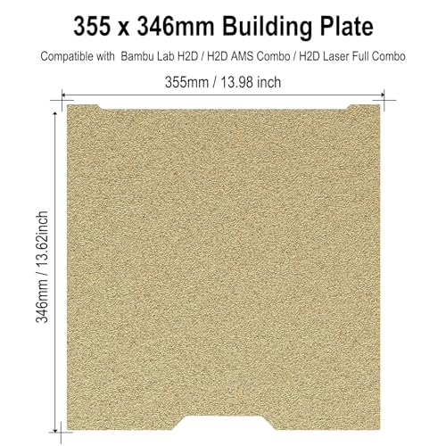 Image of 355x346mm Double Sided Textured PEI Build Plate for Bambu Lab H2D /H2S