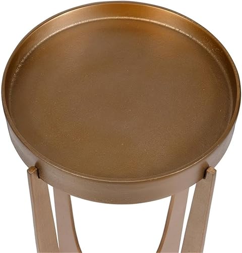 Miniatura 4 de BOWERY HILL Mesa decorativa de aluminio de 24.3 pulgadas de alto x 12.2 pulgadas de ancho x 12.2 pulgadas de profundidad en latón antiguo