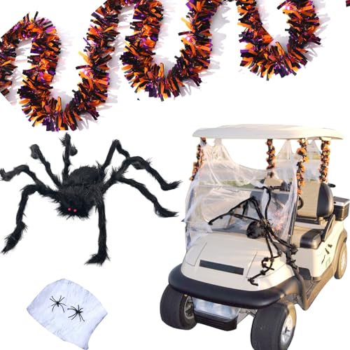 Gliquran Halloween Golf Cart Decoration Kit: Vibrant Purple & Yellow