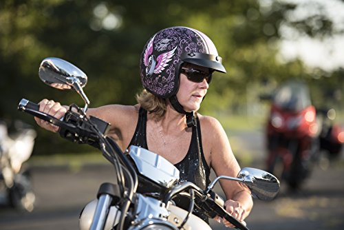 Vega Helmets Unisex-Adult Open Face Motorcycle Helmet (Lethal Angel Graphic, X-Large) - Thumbnail 3