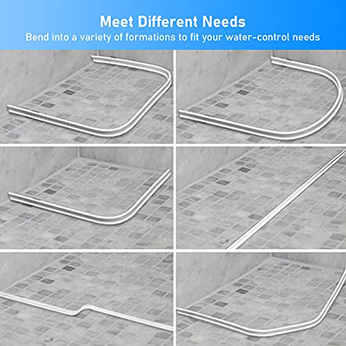 Shower Threshold Water Dam, Twsoul 78 Inch Collapsible Silicone Bathroom Water Stopper Barrier, Dry And Wet Separation Bendable Strip, Sink Water Splash Guard #TOP5