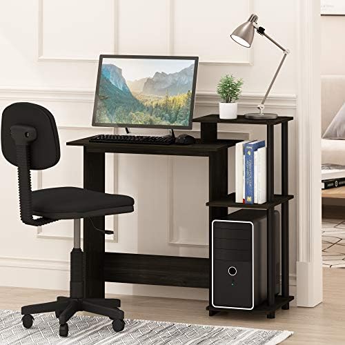 Furinno Efficient Home Laptop Notebook Computer Desk, Study Desk, Writing Desk, Espresso/Black, 100.6 (W) x 85.3 (H) x 39.6 (D) cm