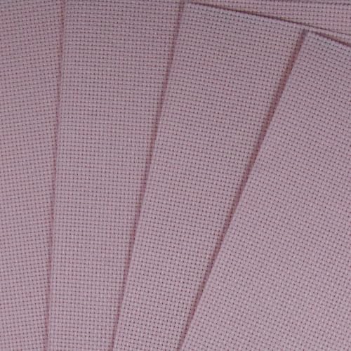 Image of KCS 4 /6 pc of 12 inch x 18 inch 30cmx45cm 16CT Counted Cotton Aida Cloth Cross Stitch Fabric (Pink, 4 pc)