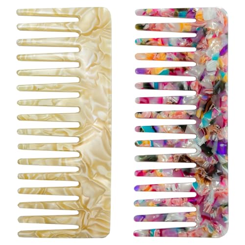 Peines de dientes anchos para cabello rizado y grueso 2 pcs miniatura 1
