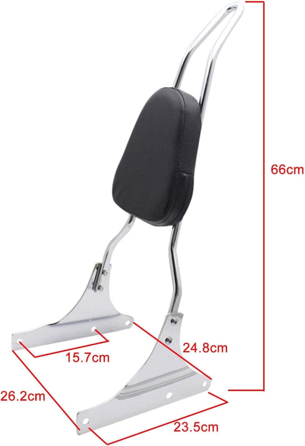 New Silver Motorcycle Rear Seat Chrome Backrest Sissy Bar Back Rest Compatible For Harley Fatboy EFI FLSTF Heritage Softail Classic FLSTC