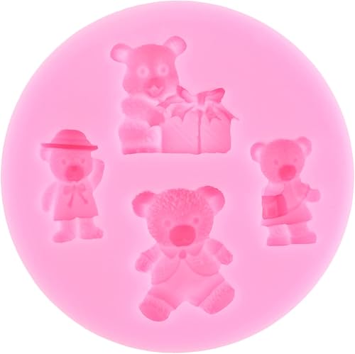 Miniatura 9 de Molde de silicona para fondant de oso 3D, molde de fondant de perlas de bola, semiesfera, chocolate, moldes de silicona para decoración de pasteles,