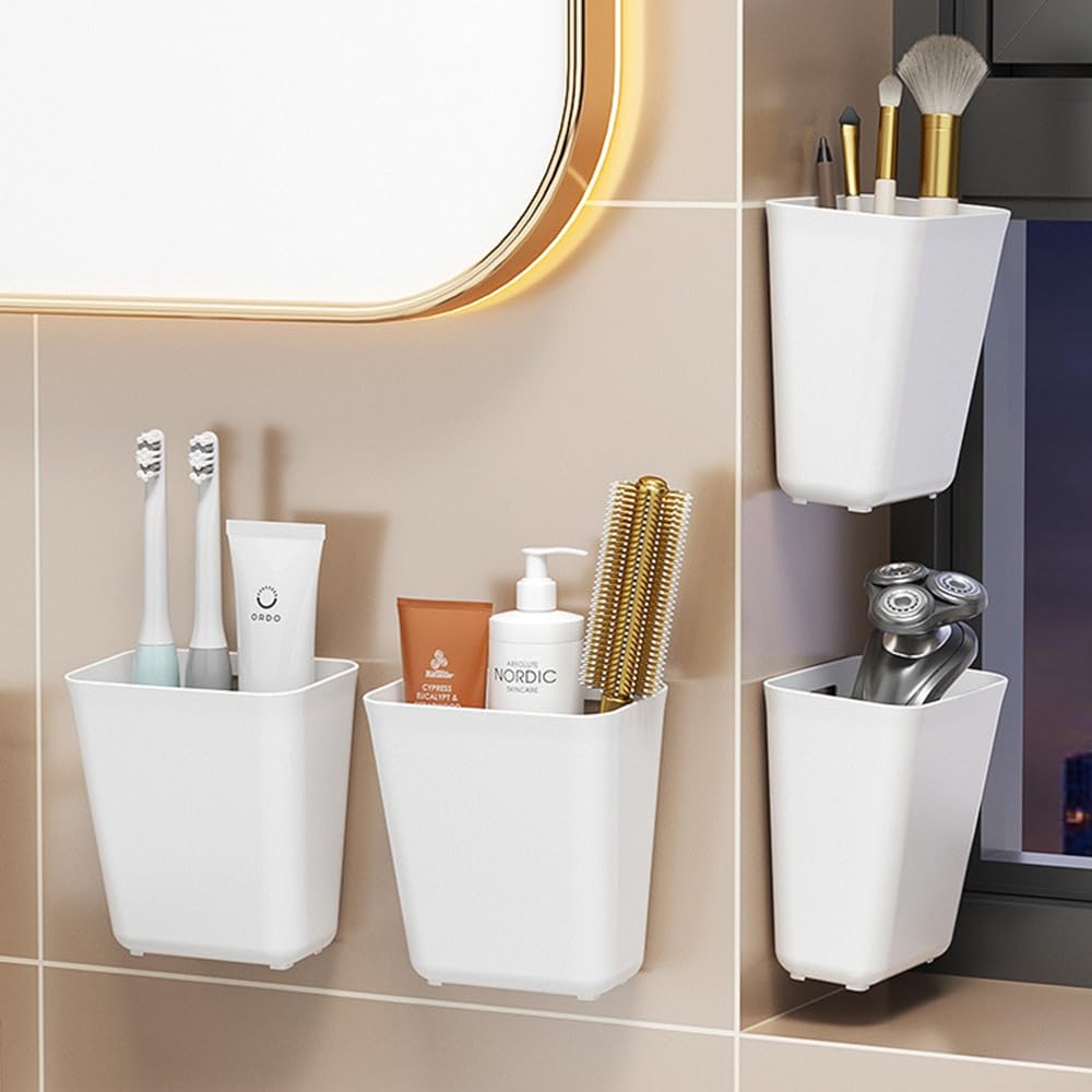 FYting 6 Pezzi Organizer Bagno E Cucina - Porta Oggetti Salvaspazio Autoadesivi Con Design Di Scarico, Griglie Da Parete Per Frigorifero, Armadio E Detersivi - 2