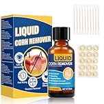Liquid Corn Remover for feet Extra Strength, Fast Acting Corn Removal, for Corn, Calluse, Warts and Thorns, with 15PCS Cushions, 10PCS Swabs (20ML, 1PACK)