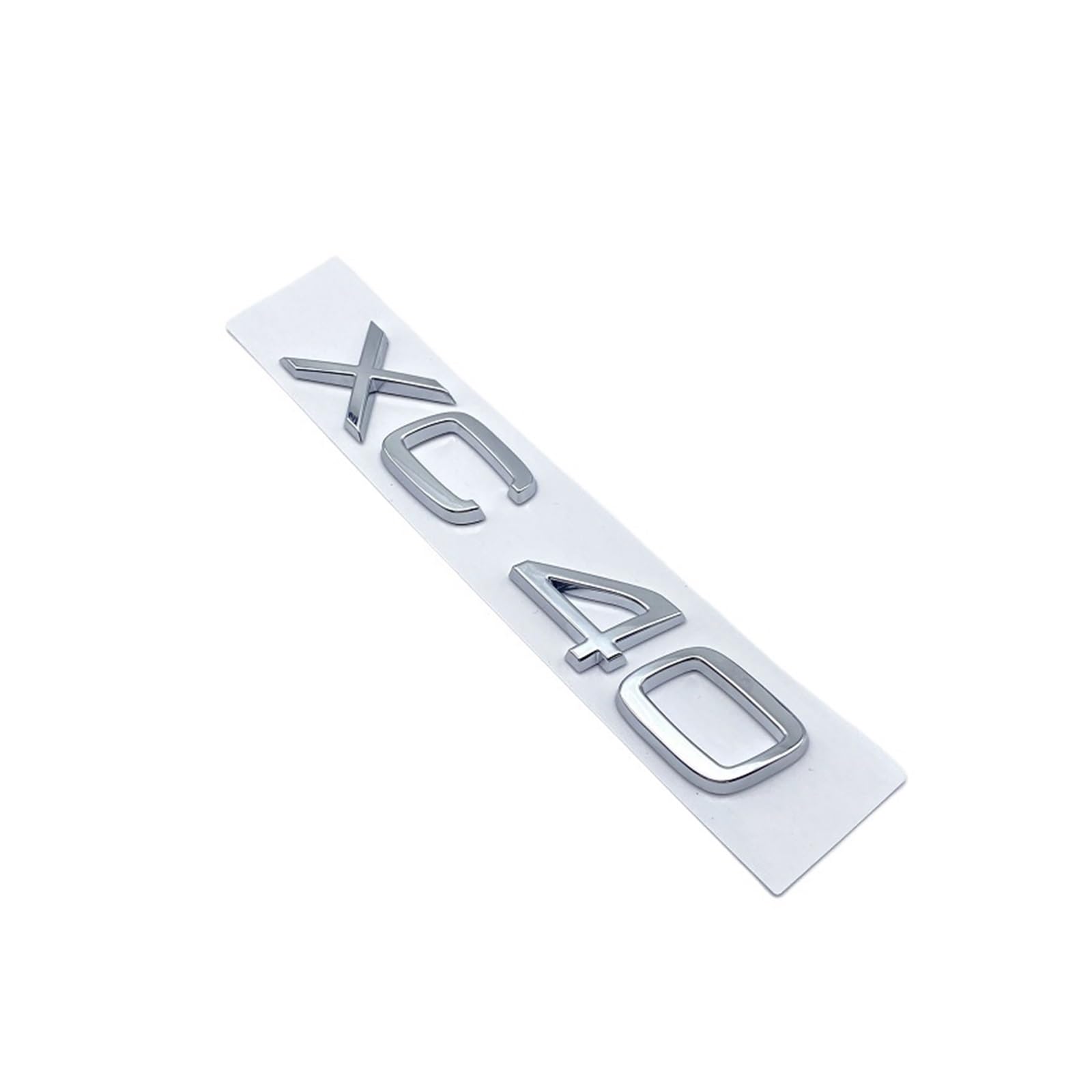 NIBOTT Glossy Black Silver Emblem Nameplate Sticker Fit For Volvo XC40 B3 B4 T3 T4 T5 For Volvo Trunk Lid Badge Models Decal Car Sticker(Silver XC40)