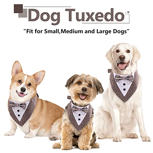 Kuoser Atmungsaktives Hundehalstuch für große Hunde, Fliege, Smoking, verstellbares Halstuch für Hochzeiten, Geburtstage und Partys, passend für mittelgroße bis große Hunde mit einem maximalen