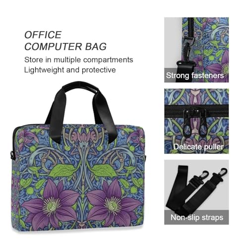 Funda para portátil 15-16 pulgadas patrón Clematis miniatura 6