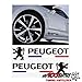 myrockshirt Peugeot Schweller 2X 20cm Aufkleber Tuning Scheibe Lack TYP-MRS409 `+ Bonus Testaufkleber Estrellina-Glückstern ®, Montageanleitung, waschanlagenfest,Profi-Qualität