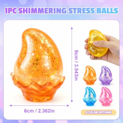 Drop Squishy Stress Balls,Raindrop Squishy Cube Squishies Anxiety Stress Relief Ice Squishy Malt Balls,Soft Sensory Calming Toys for Kids Teens, Party Favors & Classroom Prizes for Kids - Orange - 1