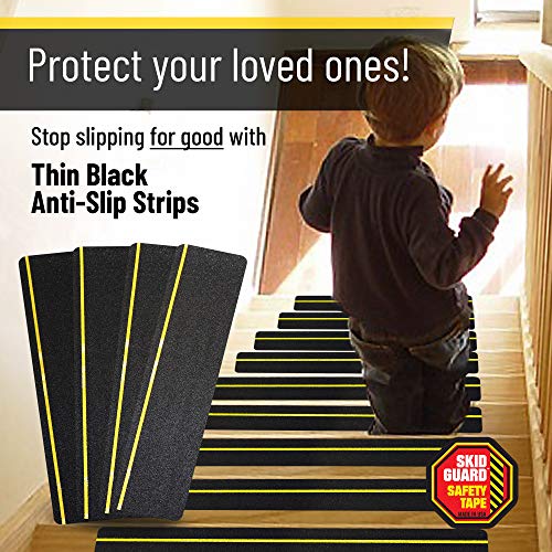 Skid Guard Usa Made Outdoor Stair Treads Non-Slip Tape (6X24) Stair Treads For Wooden Steps - Anti Slip Tape - High Grit Grip Tape - Non Skid Tape For Dogs, Boats - Stair Grips (4-Pack) #TOP3