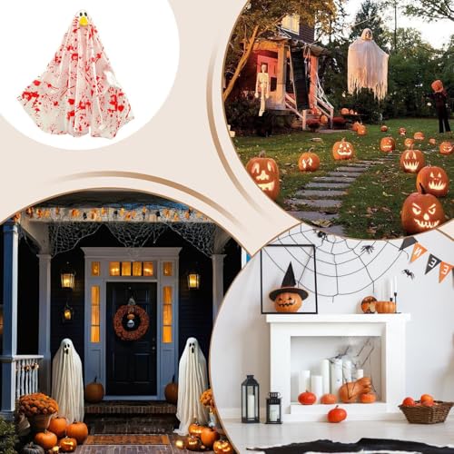 Décorations Halloween effrayantes canard et statue de table macabre 58 cm