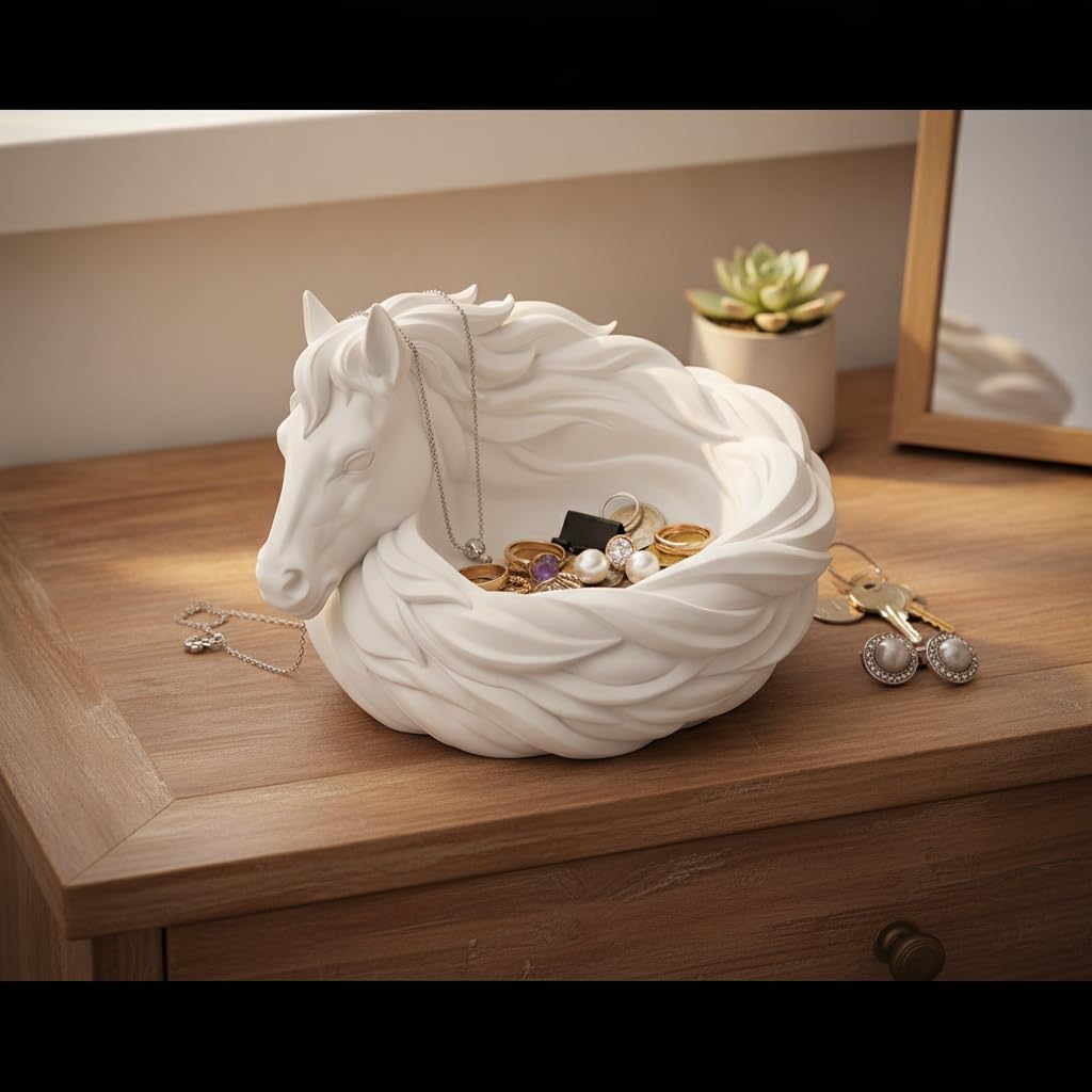 Horse Catchall Bowl Trinket Jewelry Key Tray For Entryway Table Decor image 2