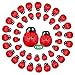 Coccinelle en Bois,200 Pièces Mini Larves de Coccinelles Deco en Bois Autocollant Coccinelle Auto Adhésif Autocollant,pour Scrapbooking Artisanat Bricolage Fabrication de Cartes(8 * 11mm/10 * 13mm)