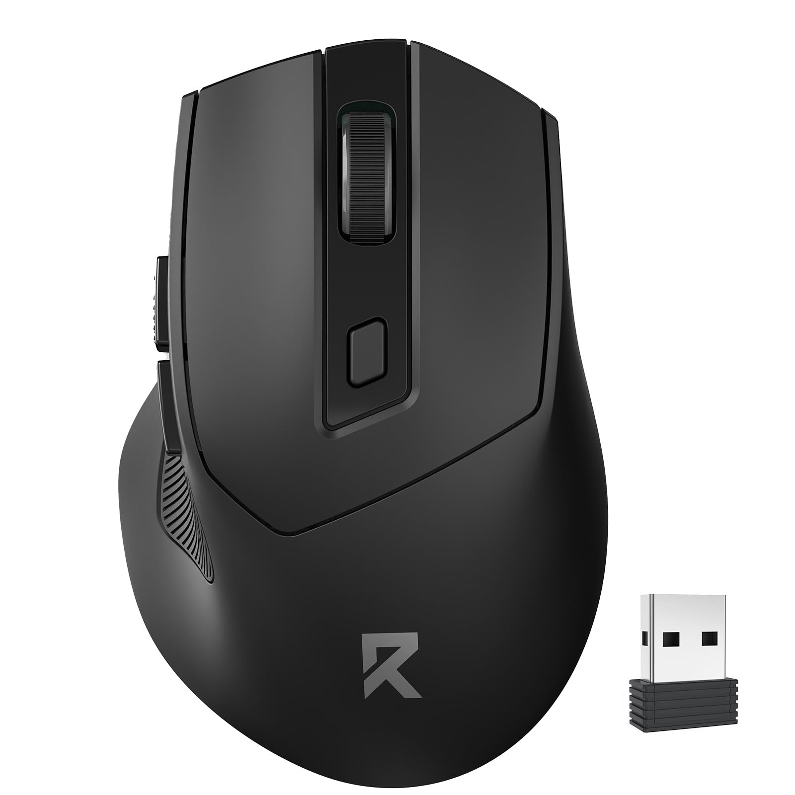 Redragon Wireless Mouse, 2.4GHz Ergonomic Optical Mouse with USB Receiver, 18 Months Battery Life, 5-Level 4000 DPI, 6 Button Computer Mouse for Laptop, Windows, Mac, PC, Chromebook