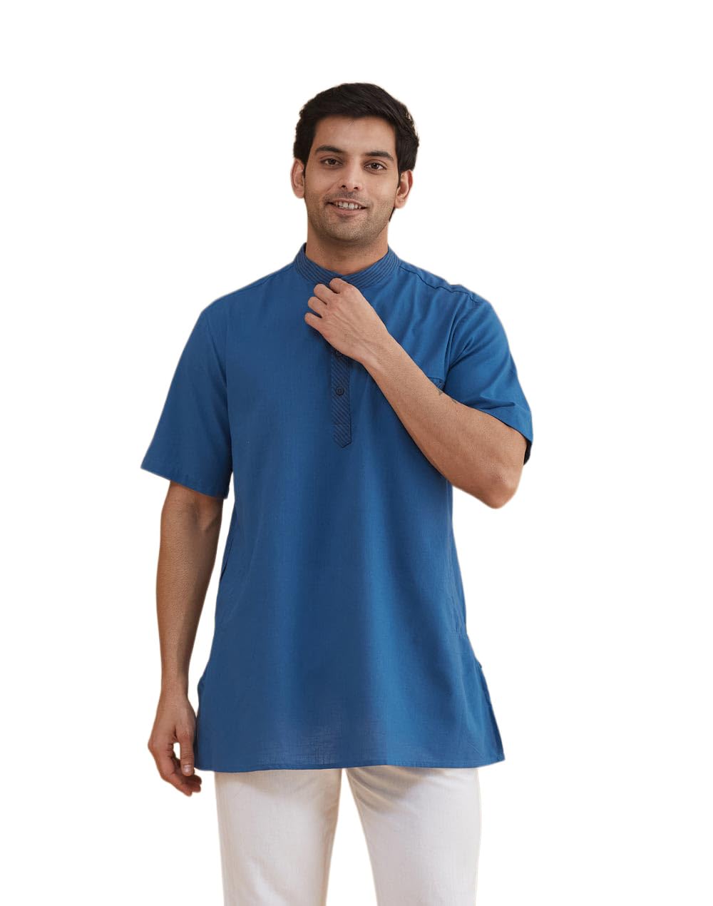 fabindia Fabnu Men Cotton Printed Mandarin Collar Full Sleeves Everyday Comfort Fit Kurta-picture-17