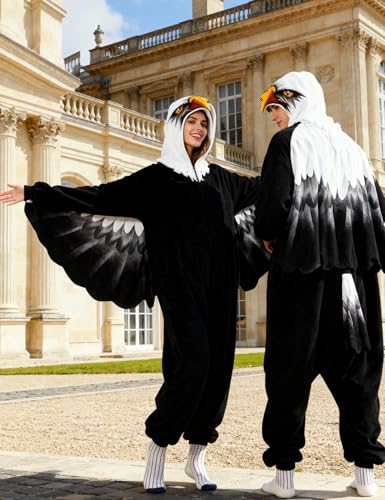 ANPRWZ Adult Moth Onesie Halloween Christmas Crow Costume Women Men