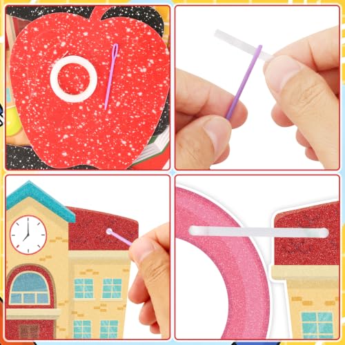 Image of Glitter Back to School Banner First Day of School Garland Colorful Glittery Pencil Apple Classroom Decorations for Teacher Preschool Classroom Office Home Decor Photo Backdrop Party Favors