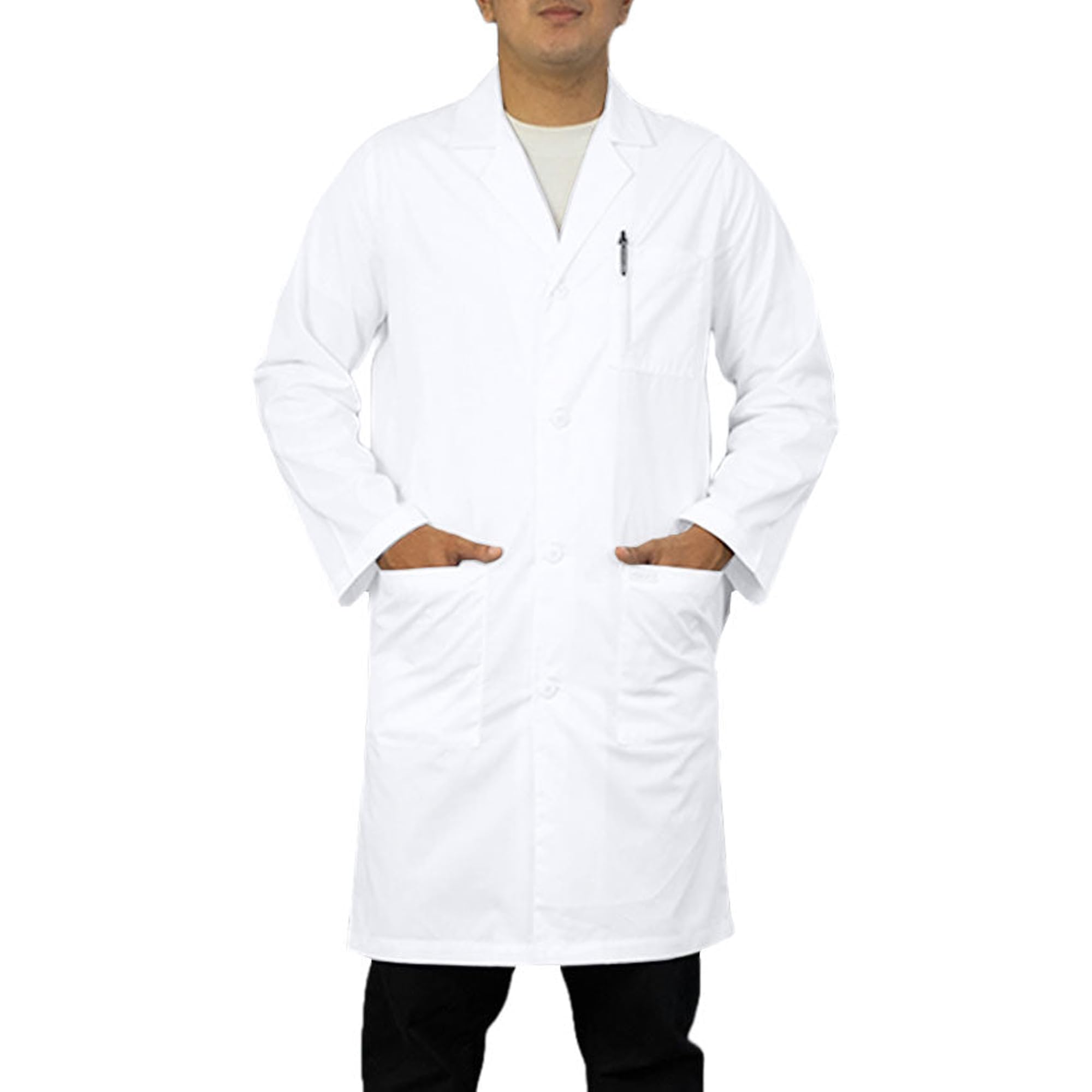 HEEDFIT Premium Quality Unisex Lab Coat, Ultra-Comfortable Poly-Cotton 40” Long Lab Coats White XL