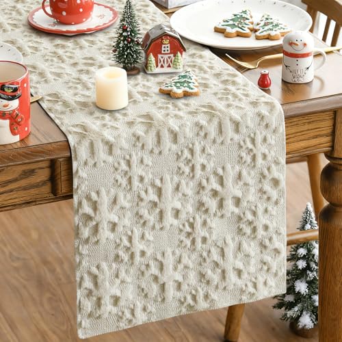 JOTOM Weihnachten Tischläufer, Plüsch Tischband Küche Esstisch...