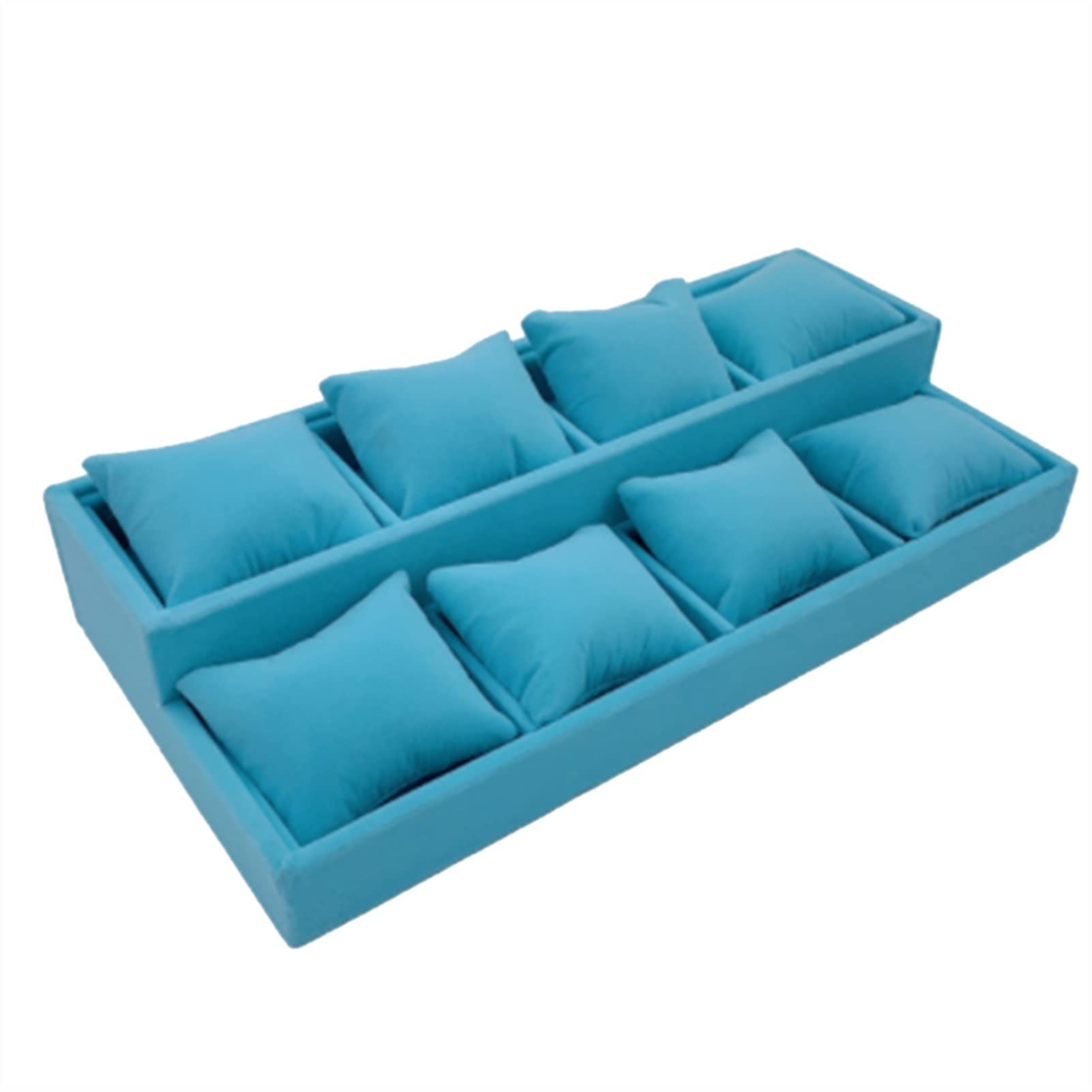 ANVLOJRIH Watch Box Jewelry Organizer Velvet 8 Grid Watch Storage Box Soft Pillowcase Bracelet Display Watches Box(Blue)