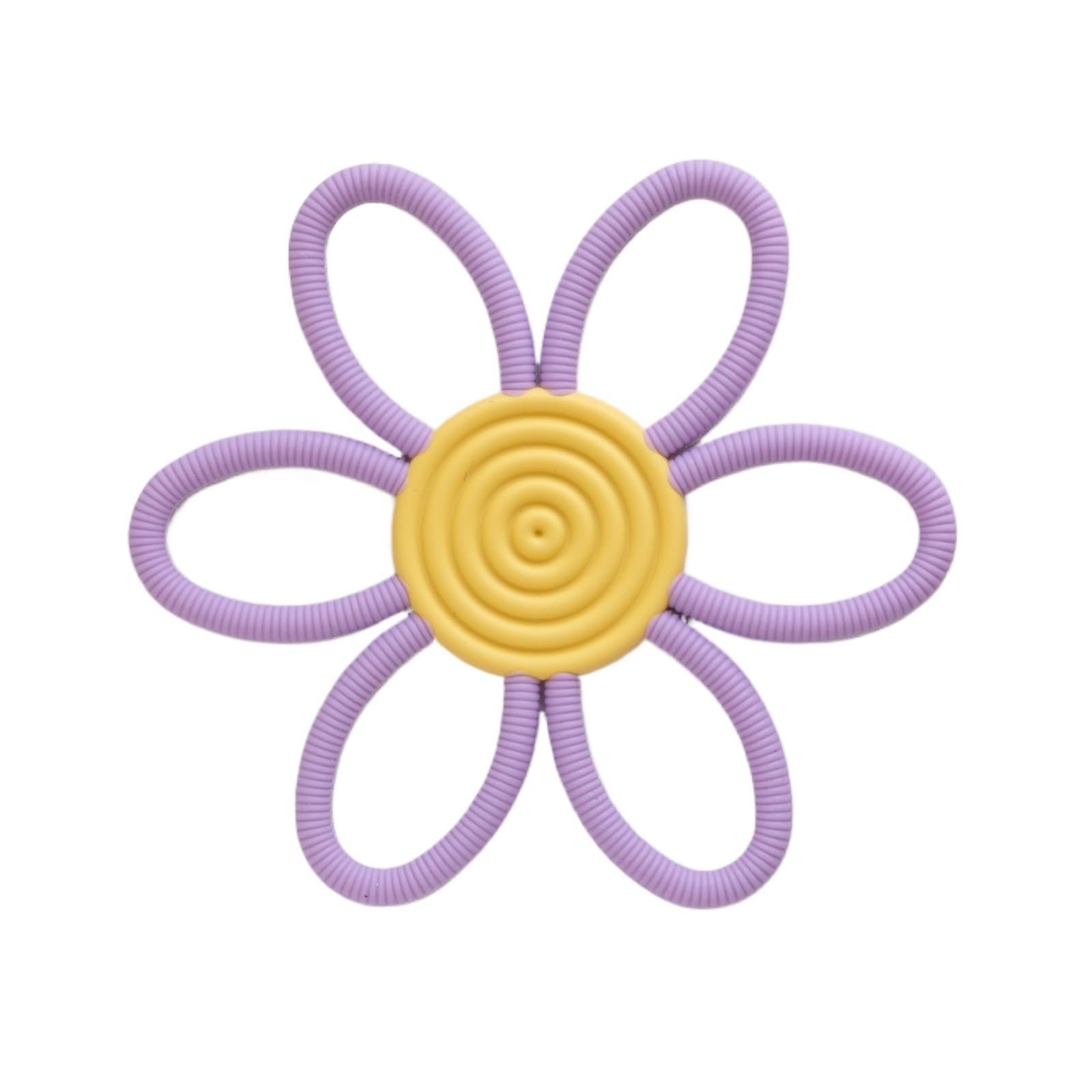 2pcs Nordic Flower Soothing Teether - Cartoon Hollow Holding Teether for Teething Relief(Purple)