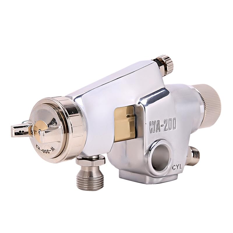 WA-200 Pneumatic Automatic Paint Spray Gun 1.2/1.5/2.0/2.5mm Caliber, High Atomization Reciprocating Sprayer, Aluminum Alloy Tool for Furniture, Car, Cabinets (1.2mm)