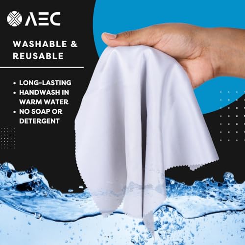 Image of AEC ClearPro Ultra Premium Microfiber Cleaning Cloth for Mobile Screen, Camera Lens, Glasses, Laptop, Tablet & Monitor | Lint-Free, Washable | 12 x 12 Inch (Gray, Pack of 1)