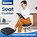SweetSlubr Seat Cushion for Tailbone Pain Relief, Office Chair Cushion, Memory Foam Large Chair Cushion with Non-Slip Cover for Soft Support at Office Chair, Car Seat, Airplane Black/Large
