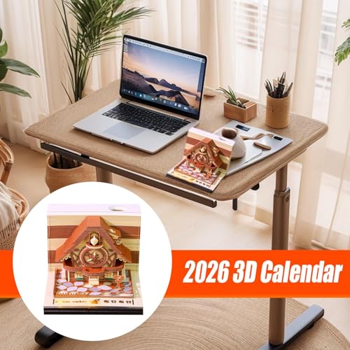 Calendrier de bureau 3D 2026 de haute précision avec vitrine acrylique