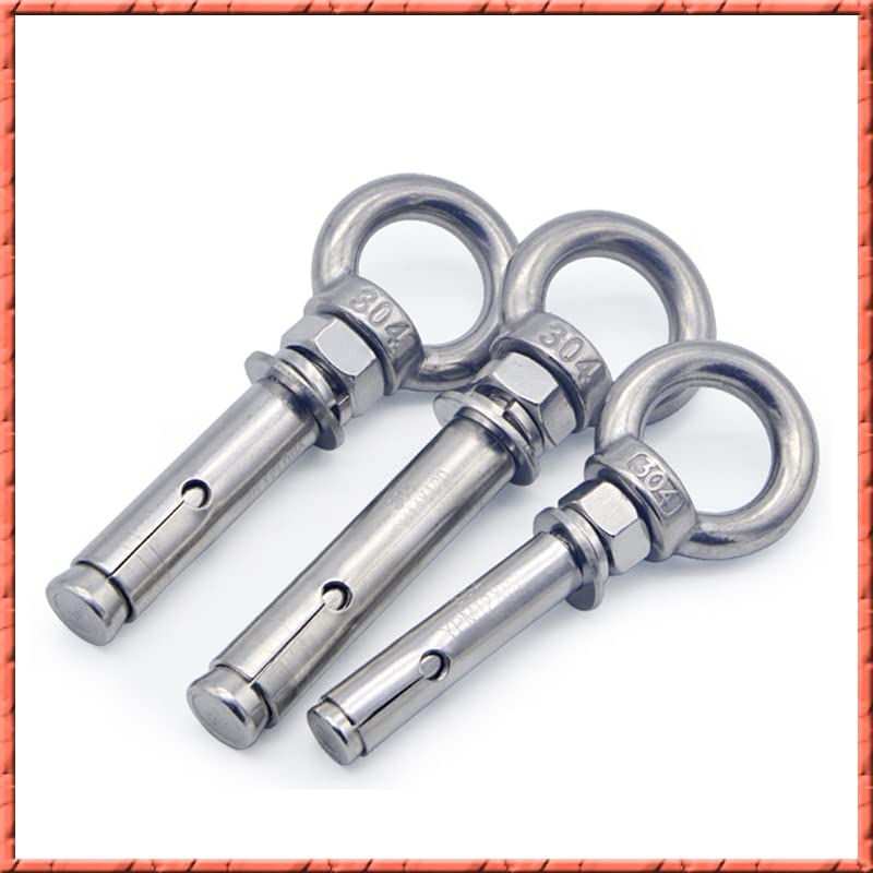 Wall Anchors Metal Fixings Anchors,Expansion Screw Bolts, Anchor Bolt Hooks,304 Stainless Steel M6 M8 M10 M12 Lifting Ring Expansion Hook Screw Water Heater Expansion Bolt Swing Hook Hook(Dimensions:M