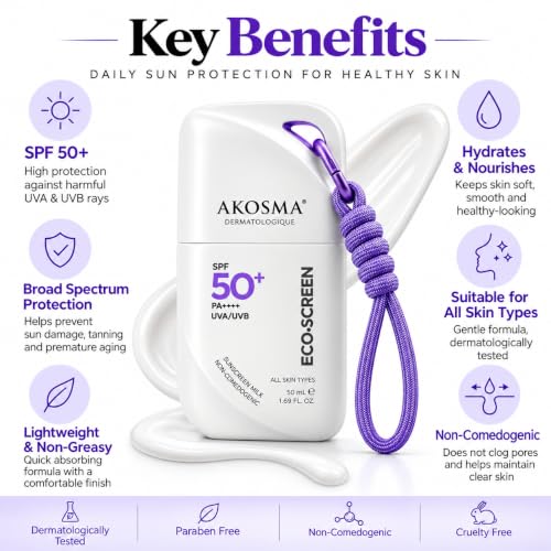 AKOSMA Eco-Screen Sunscreen Milk SPF 50+ PA++++ 50ml - Image 4