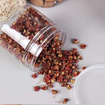 Lawei 12 Pack Plastic Jars with Lids, 16 Oz Clear Storage Jars with Black Screw Lids, Refillable Round PET Plastic Containers Wide Jar for Dry Food, Spice, Nuts, Candies, Honey Jam