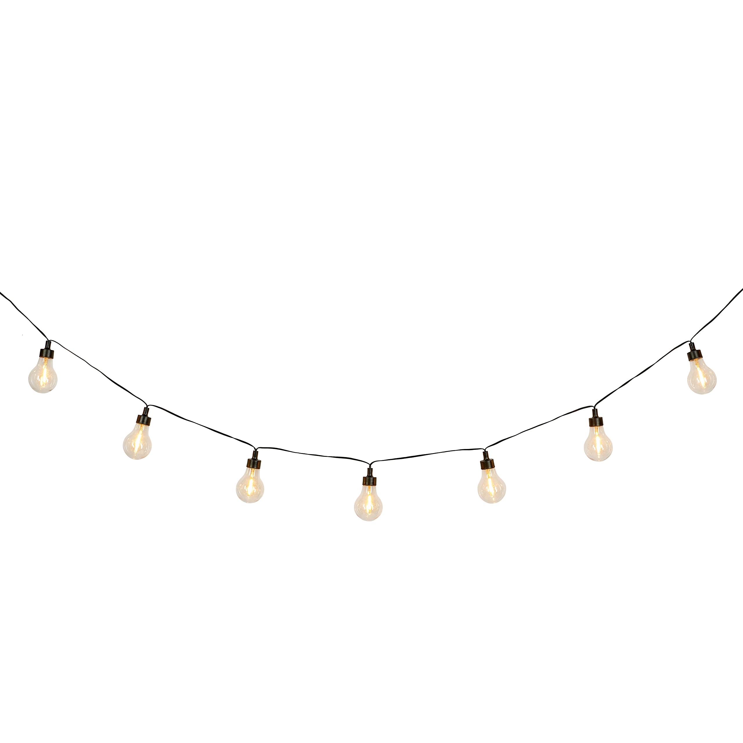 Lights4fun 20er LED Party Lichterkette warmweiss für Außen mit Timer Gartendeko