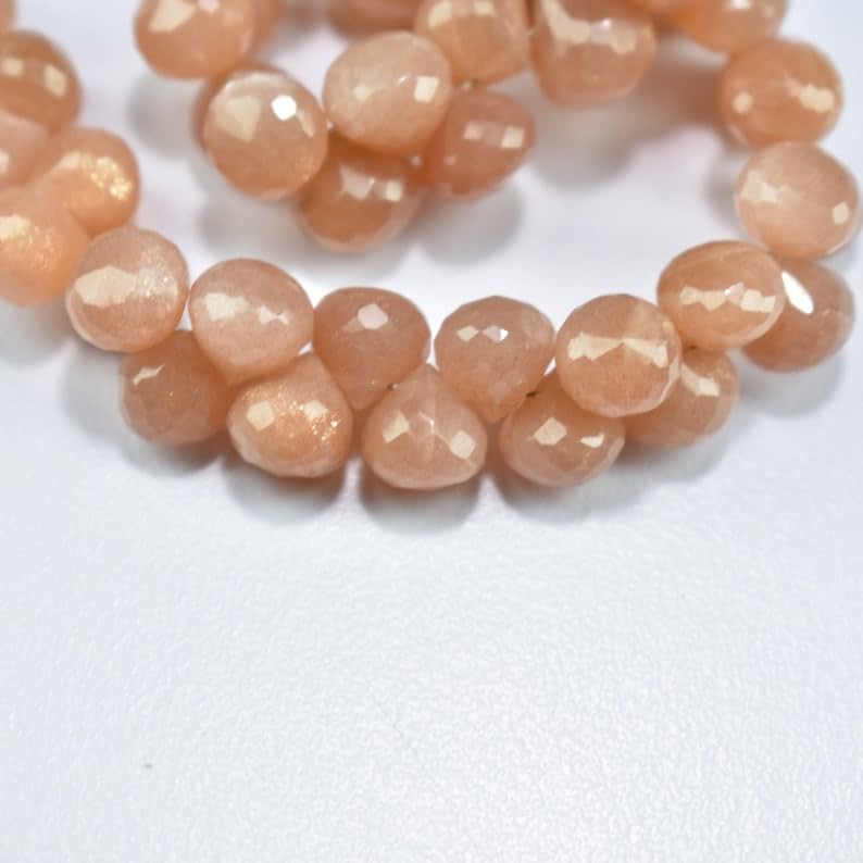 Perles à facettes pierre de lune naturelle 6,5-7mm fabrication bijoux collier