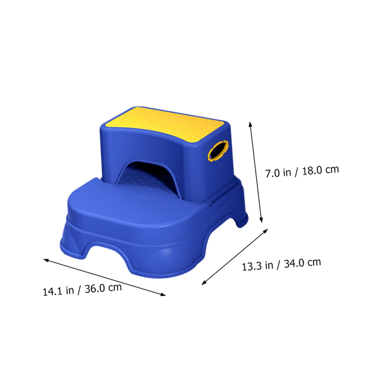 Taburete De Escalón para Doble Altura Antideslizante para Baños y Cocinas Color Amarillo y Azul Seguro para Pequeños